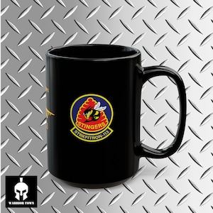 U.S. Navy Strike Fighter Squadron VFA-113 the Stingers Super Hornet F/A-18E 15 oz Ceramic Black Mug