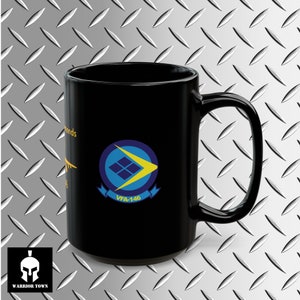 U.S. Navy Strike Fighter Squadron VFA-146 The Blue Diamonds Super Hornet F/A-18E 15 oz Ceramic Black Mug