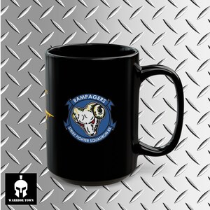 U.S. Navy Strike Fighter Squadron VFA-83 The Rampagers Super Hornet F/A-18E 15 oz Ceramic Black Mug