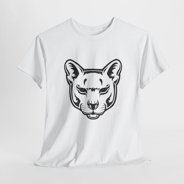 Cougar Pride: Maglietta stilizzata con illustrazione del Cougar / Mostra i tuoi artigli Maglietta amante degli animali Cuore selvaggio / Maglietta mascotte Re della montagna