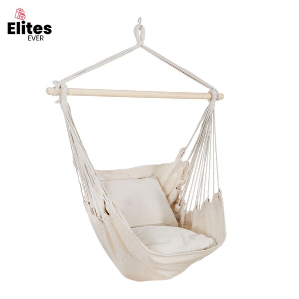 Hammock Chair, Hanging Chair, Swing Chair, Macrame hanging chair, Hammock Chair Porch Patio, Outdoor Indoor Hammock Chair with 2 Cushions