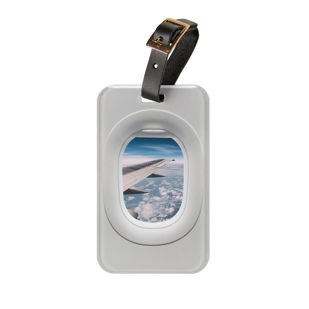 Luggage Tag Airplane Window View Wing and Clouds - Etsy