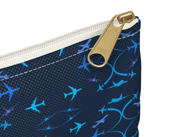 Accessory Pouch Airplanes Design, Aviation Gift, Travel Gift, Air Travel, Flight Attendant Gift, Pilot Gift - Free US Shipping!
