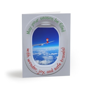 Elf on Plane kerstkaartensets (8, 16 en 24 stuks)