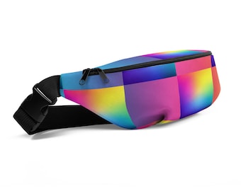 Rainbow Belt Bag – Multicolor Fanny Pack, Water-Resistant Crossbody