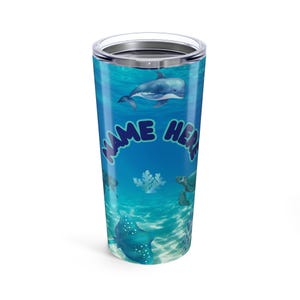 Personalized Ocean Tumbler: 20oz Stainless Steel Travel Mug, Custom To Go Cup