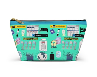 Flight Attendant Gift Cute Fun Accessory Pouch, Crew Life Design - Free US Shipping!