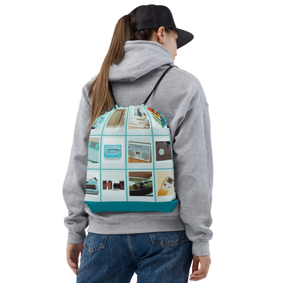 1980’s Drawstring Backpack Bag Retro 80’s Theme - Free US Shipping! - Etsy