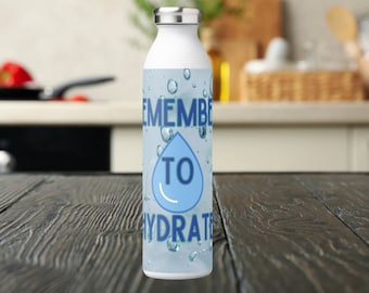 Botella de agua aislada de acero inoxidable: Recuerda hidratarte.
