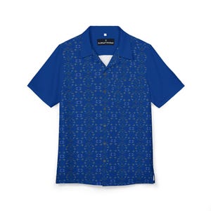 Hawaiian Airplane Pattern Shirt, Unisex Button Down Top Blue, Pilot Gift, Aviator Apparel, Vacation Cruise Wear, Aviation Design