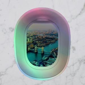 Londen sticker vliegtuigraam holografisch zicht op Tower Bridge Pilotenluchtvaart cadeau - gratis verzending in de VS!