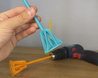 Paint Mixer Attachment for Drill, Stirrer for Wall Paint Varnish Epoxy Resin, Set of 3 5 or 10, 3D Printed