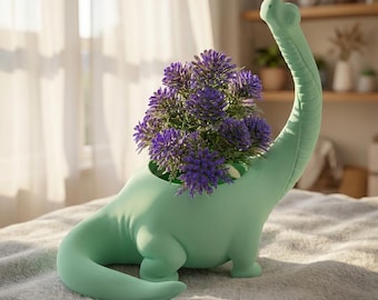 Vaso de flores em forma de dinossauro para quarto infantil, presente de aniversário para pequenos fãs de dinossauros