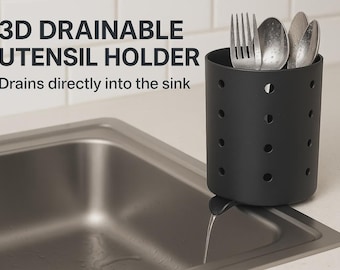 Porte-Couverts Égouttoir avec Écoulement, Range-Couverts Cuisine