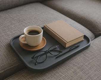 Bandeja organizadora para sofá, bandeja moderna para sofá com suporte para controle remoto.