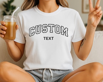 Custom Text Shirt, Personalized Family Photo Long Sleeve, Business Logo Tee ,Customized Your Text Tank Top, Custom Saying V-neck Shirt