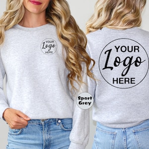 Personalized Business Logo Sweatshirt, Custom Logo Hoodie, Customized Company Logo Outfit, Custom Text Front And Back Outfit, Custom Gifts image 2
