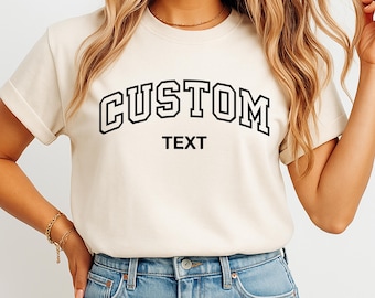 Custom Text Shirt, Personalized Family Photo Youth Shirt, Business Logo Tank Top, Customized Your Text Toddler, Custom Saying V-neck Shirt