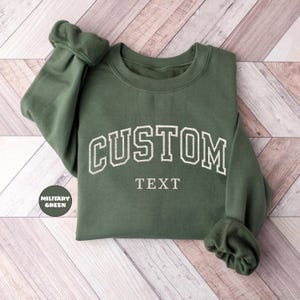 Custom Text Embroidery Sweatshirt, Custom Saying Clothing, Personalized Text Hoodie, Custom Embroidered Varsity Hoodie, Custom Text Apparel