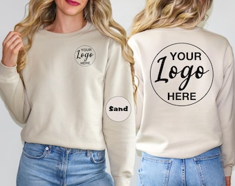 Personalized Business Logo Sweatshirt, Custom Logo Hoodie, Customized Company Logo Outfit, Custom Text Front And Back Outfit, Custom Gifts