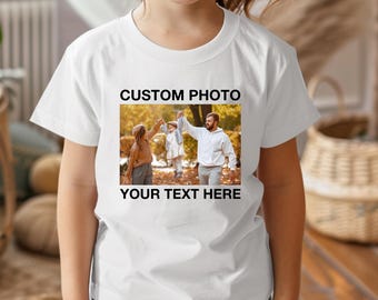 Custom Your Photo Toddler Shirt, Personalized Family Vacation Shirt, Vintage Photo Tee, Sports Team Youth Shirt, Custom Saying Toddler Tee