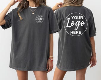 Custom Logo Shirt, Personalized Front And Back Comfort Colors® T-Shirt, Customized Pocket Design Outfit, Custom Text Tee, Company Logo Gift