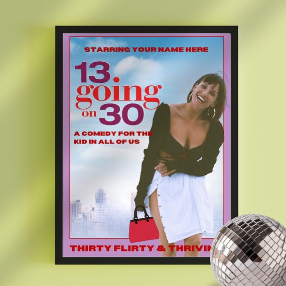 13 Going on 30 Birthday Party Poster, Customizable Canva Template (Digital Download)