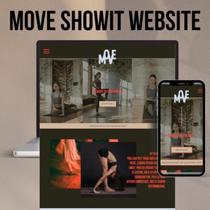 Move Showit Website, Yoga Showit Website Template, Showit Website, Bold Design, Showit Website Design, Branding kit, Pilates Website