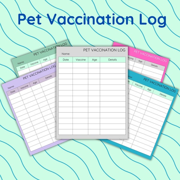 pet vaccination tracker pet immunization log dog vaccine cat vaccine printable pet vaccination record puppy vaccine record pet health care