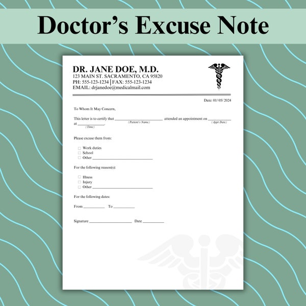 doctor note template for work doctor excuse letter absence form for school dr excuse note dr note template editable doctor excuse printable