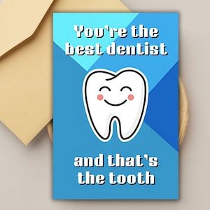 śmieszna kartka z podziękowaniami dla dentysty na krajowy dzień dentysty zabawny prezent na tydzień doceniania stomatologii dla asystenta stomatologicznego karta personel stomatologiczny kalambur