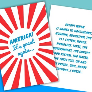 grappige politieke verjaardagskaart voor hem sarcastische verjaardagskaart voor vader humor onafhankelijkheidsdag kaart verjaardagskaart voor Amerika grappige 4 juli-kaart