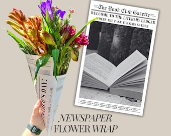 bookish gift for booktok book club gift for bookworm bouquet reading gift newspaper book club gift book lover personalized book flower wrap