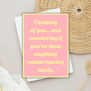 funny thinking of you card best friend just because card for bestie miss you card for her humorous card sister missing you friendship card