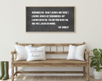 baseball poster for boy room baseball wall decor for kid room bball theme sandlot poster hero get remembered legend never die baseball quote