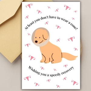 funny hysterectomy card for friend get well soon humorous uterus card for sister hysterectomy surgery card for uterine cancer card dog lover