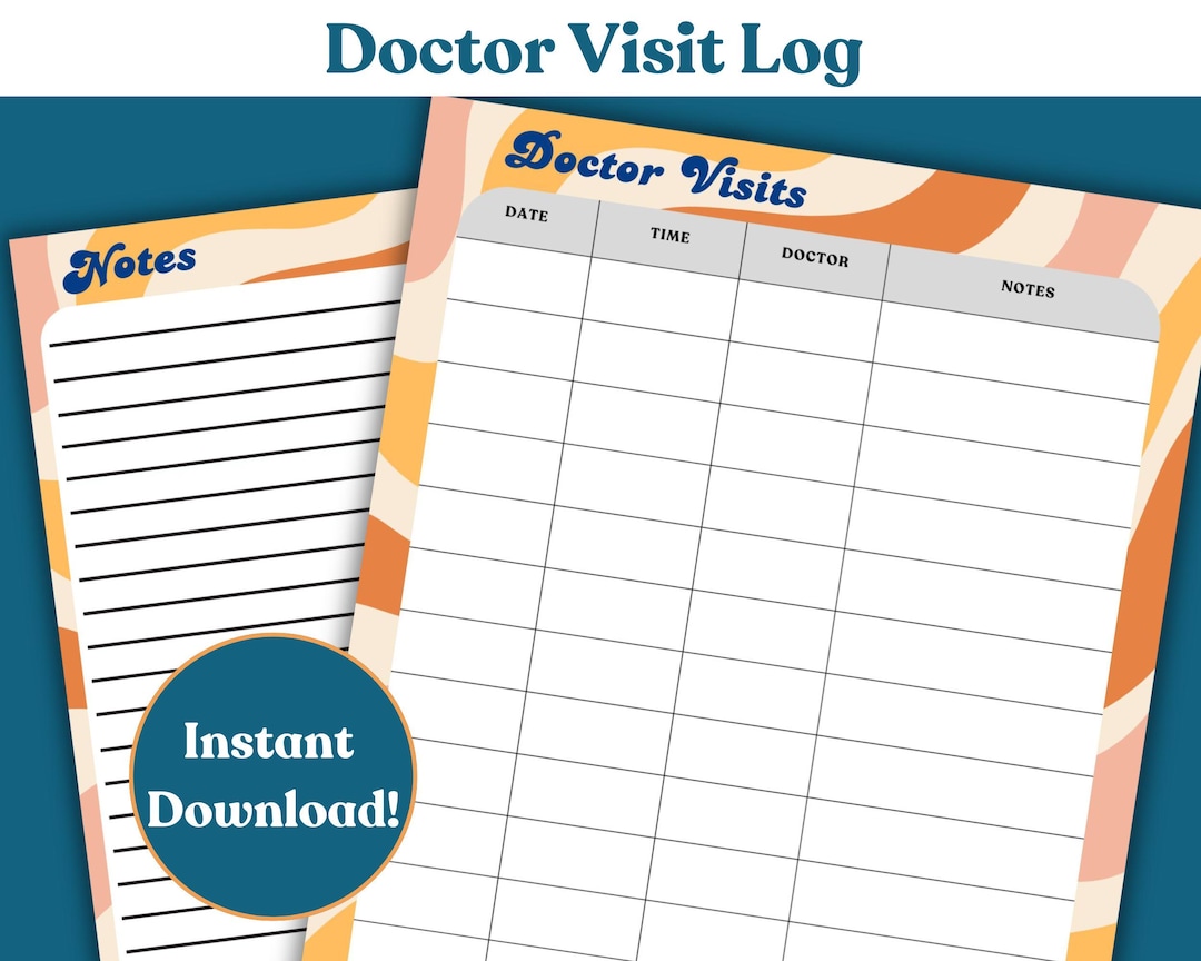 Doctor Visit Record Tracker for Dr Appointment Note Template for Dr ...