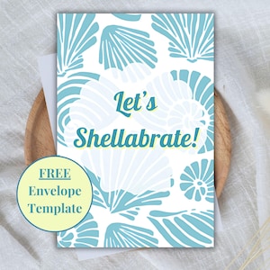 Tarjeta de felicitación con conchas para tu mejor amiga, tarjeta de felicitación con conchas para tu hermana, tarjeta de graduación con conchas marinas, tarjeta de cumpleaños junto al mar para tu hija.