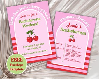 cherry theme bachelorette invitation trendy she the cherry on top invite for bachelorette party idea 2025 bachelorette weekend itinerary fun