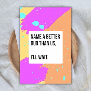 funny just because card for best friend thinking of you card sarcastic miss you card for sister printable friendship card for bestie bday