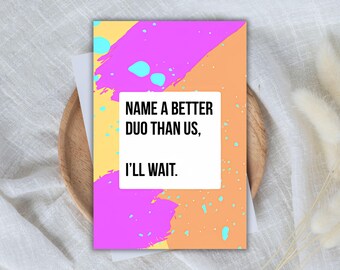Lustige Karte für beste Freundin die an dich denkt Karte Sarkastische Vermisse Dich Schwester Schwester Freundschaftskarte für Bestie Geburtstag