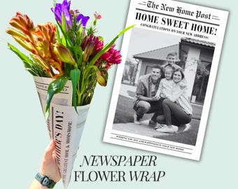 realtor gift new homeowner flower bouquet wrap personalized housewarming gift from real estate agent custom closing day gift for client gift
