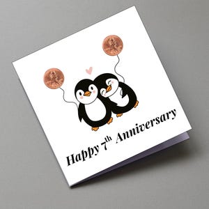 copper anniversary gift for her 7th anniversary card for him 7th traditional anniversary gift for wife copper 7th wedding anniversary card