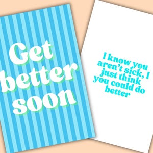 Tarjeta divertida para un compañero de trabajo que deja el trabajo, tarjeta humorística para un amigo divertido, tarjeta de amistad sarcástica, tarjeta humorística para "mejórate pronto", sarcasmo solo porque sí