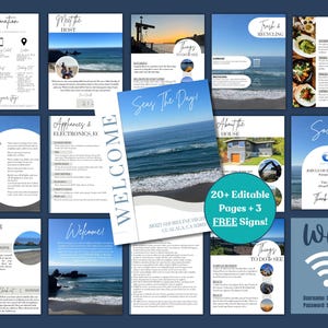 Könnte beinhalten: Ein Willkommensleitfaden für Gäste, die in einer Ferienwohnung übernachten. Der Leitfaden enthält Informationen über das Haus, lokale Sehenswürdigkeiten und Annehmlichkeiten. Der Leitfaden soll den Gästen helfen, einen angenehmen und erholsamen Aufenthalt zu haben.