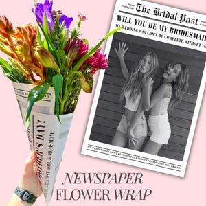 bruidsmeisje voorstel krant boeket wrap bruidsmeisje cadeau voor beste vriend bloem boeket wrap sjabloon bruidsmeisje krant bloem papier