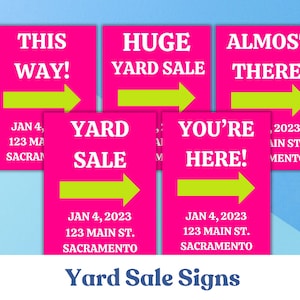yard sale flyer for garage sale sign for estate sale sign for garage sale signage for yard sale sign for moving sale poster customizable