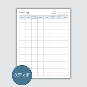 This vital sign tracker for nursing students is also a perfect template for board and care records