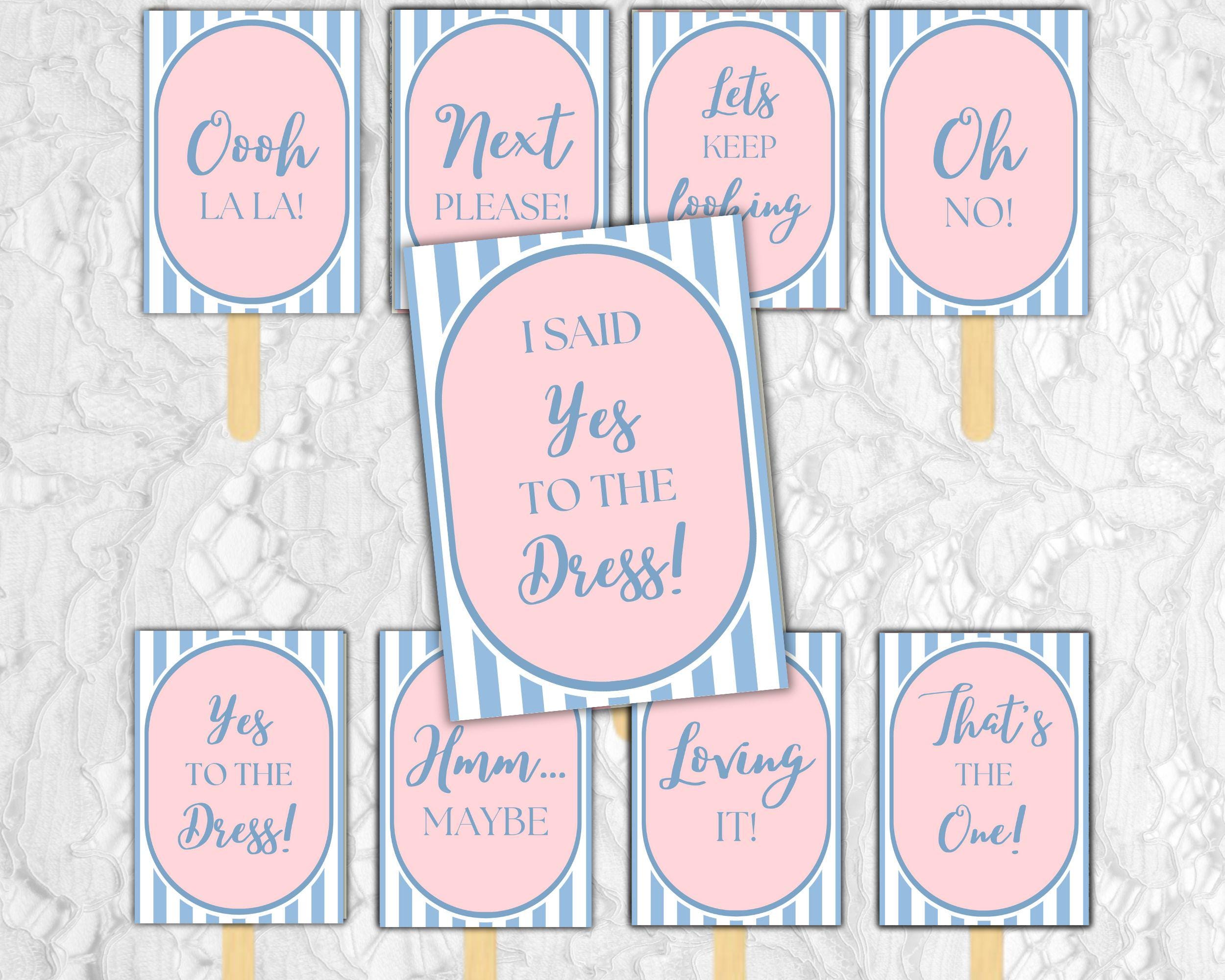 say yes to the dress party ideas Seaside Candy I Said Yes to My Dress Sign Colorful Wedding Dress Shopping  Sign Wedding Photo Prop I Said Yes to the Dress Printable Paddle