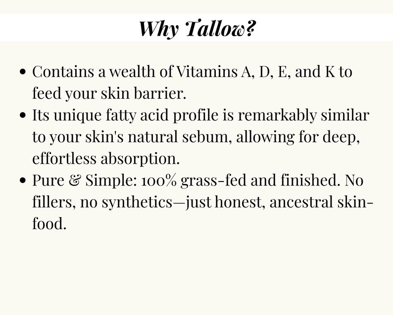 whipped tallow balm grass fed organic moisturizer 100% grass fed tallow balm non toxic skin cream whipped tallow skincare all natural tallow image 8